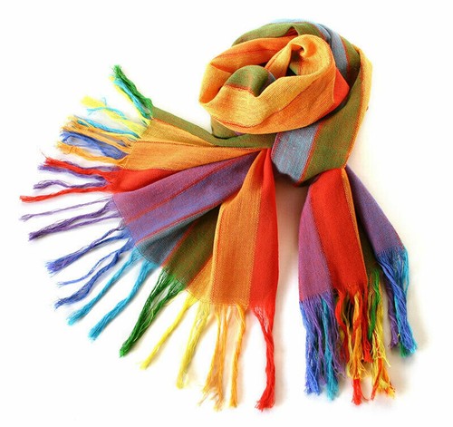 Regenbogen schal tuch 180x60 - regenbogen,